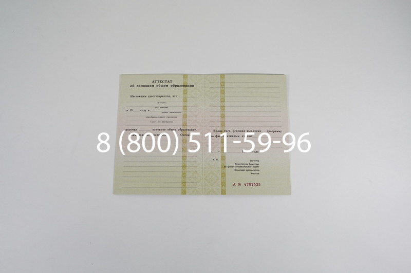 Купить Аттестат за 9 класс 1994-2006 годов в Новосибирске