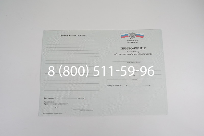 Аттестат за 9 класс 2011-2013 годов в Новосибирске