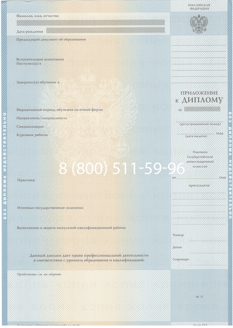 Купить Диплом о высшем образовании 2003-2009 годов в Новосибирске