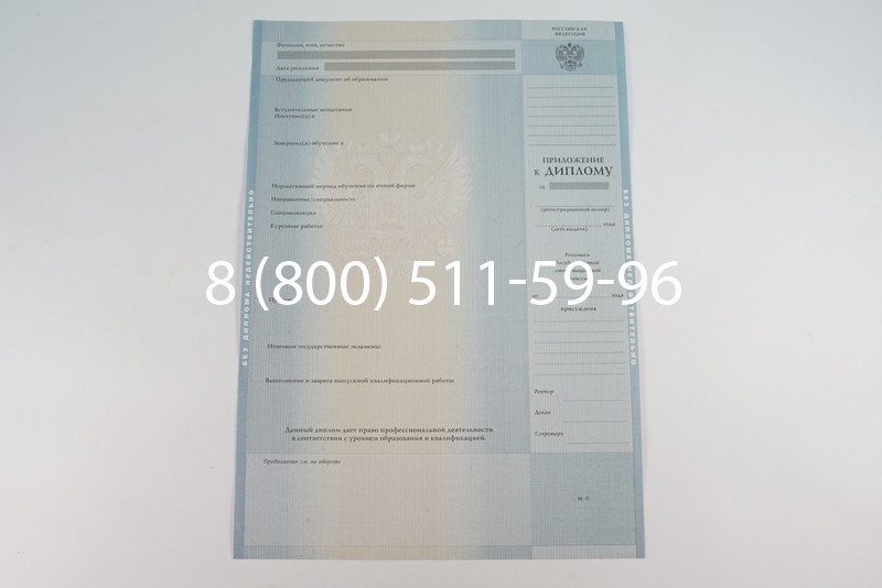 Диплом о высшем образовании 2012-2013 годов в Новосибирске