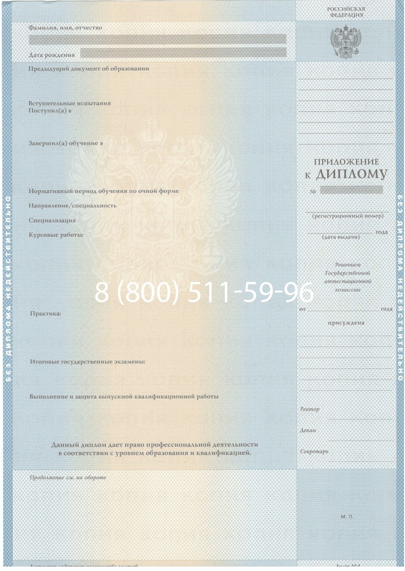 Купить Диплом специалиста 2003-2009 годов в Новосибирске