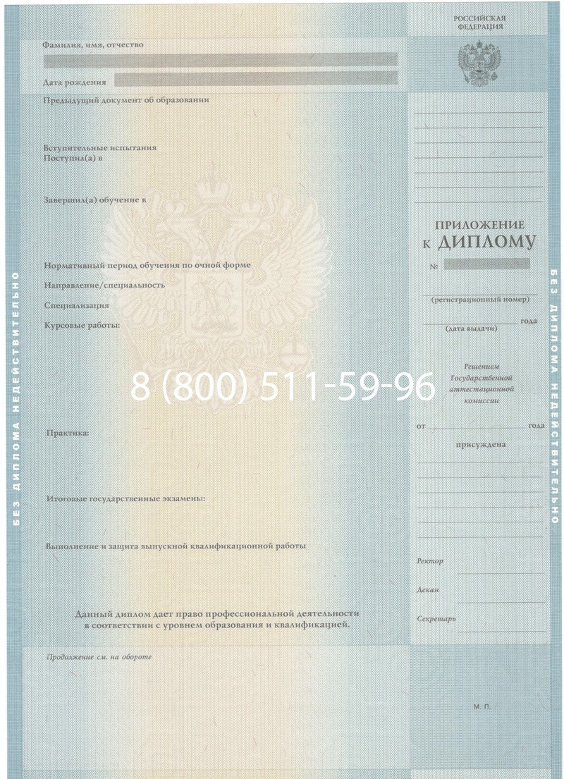 Заказать Диплом специалиста 2012-2013 годов в Новосибирске